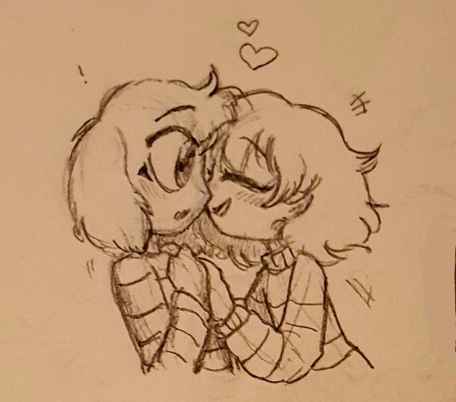 @katelynntheg blessed us with this adorable piece of fan art of Asriel and Frisk being lovey dovey a