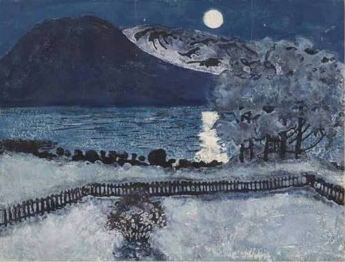 huariqueje:Winter Night  -   Nikolai Astrup, 1908Norwegian, 1880-1928Color woodcut on paper , 189 x 