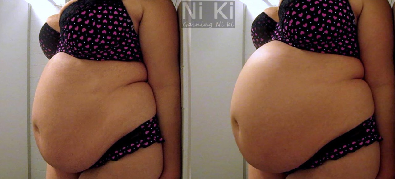 guro-kun:  strghtup:  gaining-ni-ki:  Screen shots of my next video.  Bloated Belly.