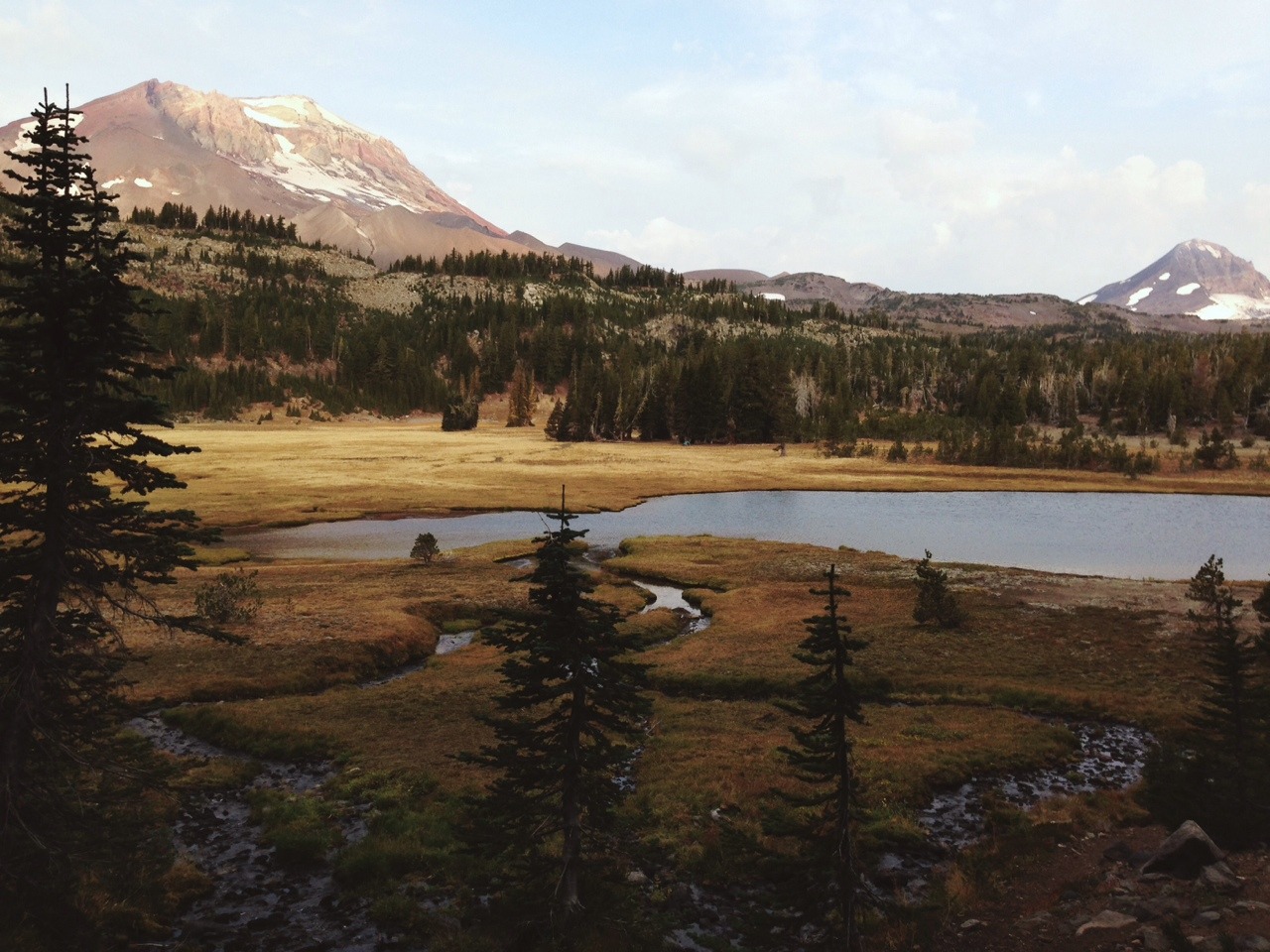 iwokeupthisway:  The Three Sisters and Broken Top at Golden Lake, Sisters Wilderness,