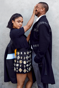 dailytessa: Tessa Thompson photographed with Michael B. Jordan for EW.