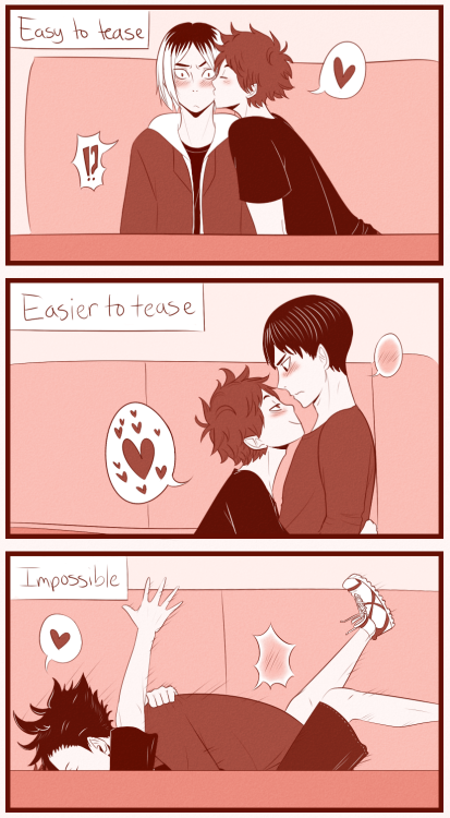 analiart:  In which Hinata loves kisses and Kuroo is impossible to tease.