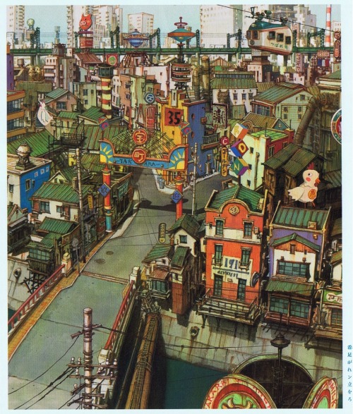 3lix13: …some environment concept art from Tekkonkinkreet - adapted from the manga, &ls