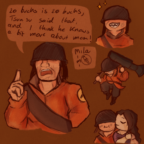 Soldier Because I Like His Helmet. It's Cute In A Sense. I Also Really Love Zhanna, She Has A Fun Personality.