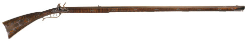 Contemporary made flintlock long rifle signed, “HACKER MARTIN”.