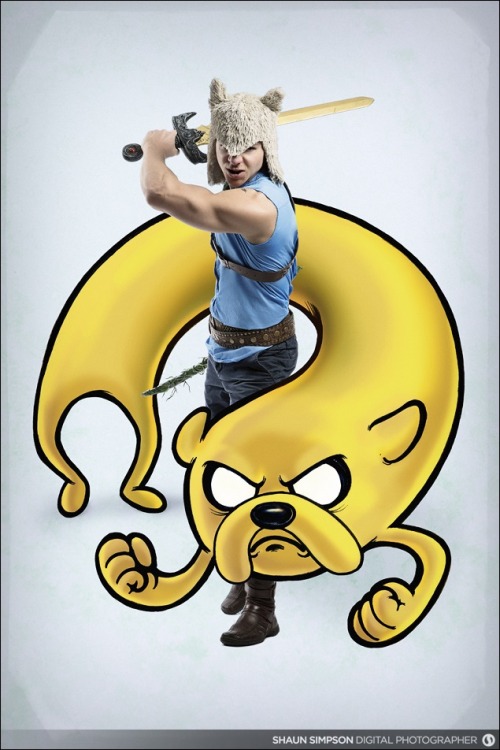 jineish:  Recently, I got the chance to collaborate with my partner, Shaun Simpson on this little triptych, starring the  almighty Mike Hamm. My contribution was drawing Jake the Dog.  Shaun is an awesome photographer and you should check out his work