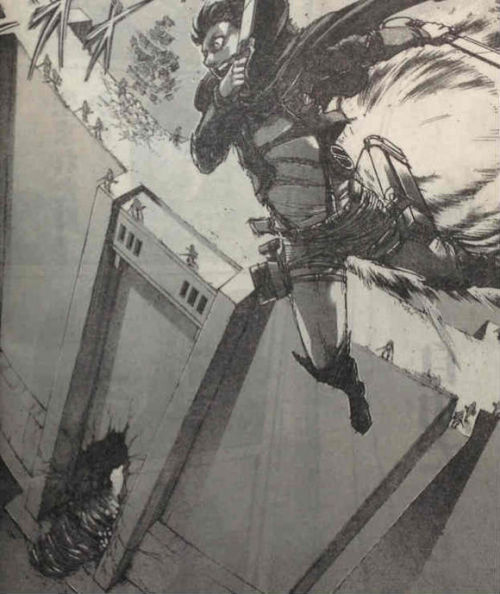 Shingeki no Kyojin Chapter 73 Spoilers!Japanese dialogue summary & upcoming translation beneath the Read More:TITLE: The Street/Town Where Things BeganThere are no titans the whole way to Shiganshina, and Eren is in preparation for plugging the wall.