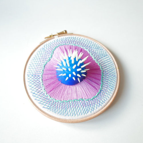 lesstalkmoreillustration:Handcrafted Mixed Media 3D Embroidery Hoops By Nibyniebo On Etsy*More Thing