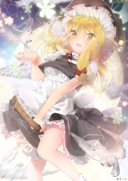 kirisame marisa (touhou) drawn by h shai