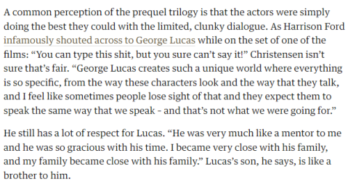 The Guardian article perfectly illustrates where the problems lies with the hate for the Prequels, t