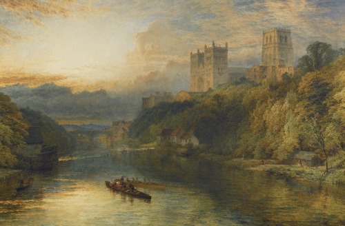 Durham Cathedral, From the river, 1876, Henry Dawson. (1811 - 1878)