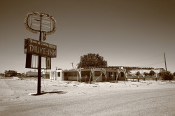 travelroute66:  Route 66 - Abandoned Drive-in, Tucumcari, New Mexico. The waitresses just skated away when it finally closed down.