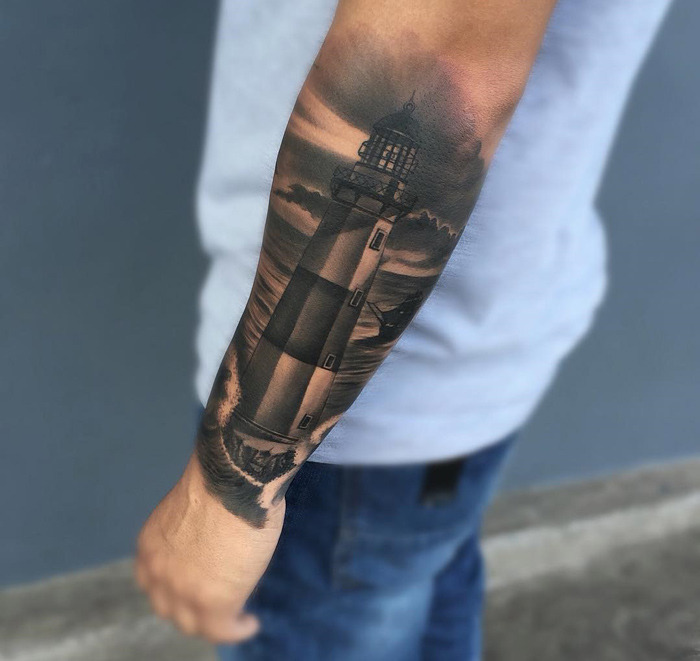 25 Lighthouse Tattoo Ideas  Meaning  TattooGlee  Lighthouse tattoo Lighthouse  tattoo meaning Traditional lighthouse tattoo