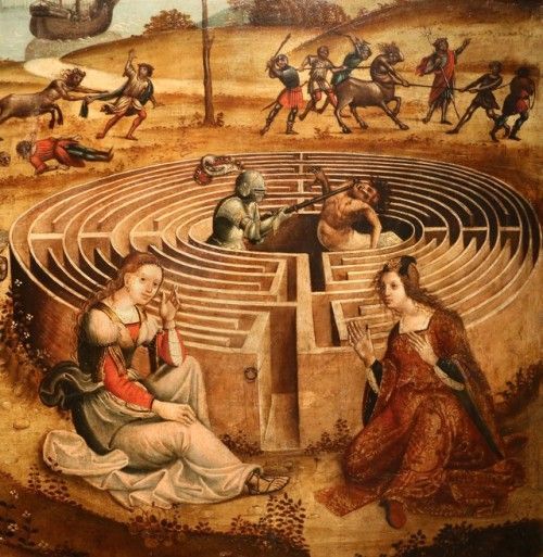 ♥•´இº☆.¸¸.•´¯`Maestro deiCassoni Campana ~ Theseus and Minotaur~ 1510-15Palazzo deiDiamanti Ferrara