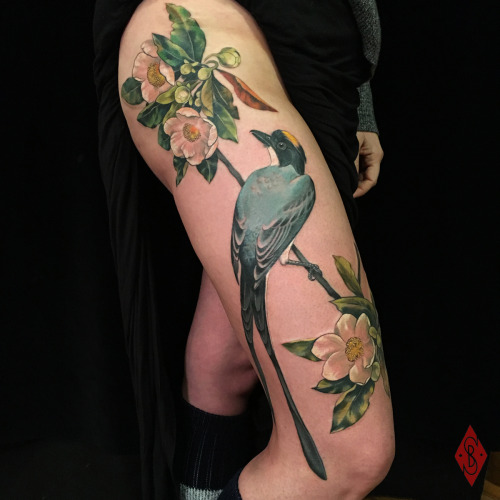 theashcan:Last tattoo of 2015 - John James Audubon’s Fork Tailed Flycatcher.  Considering