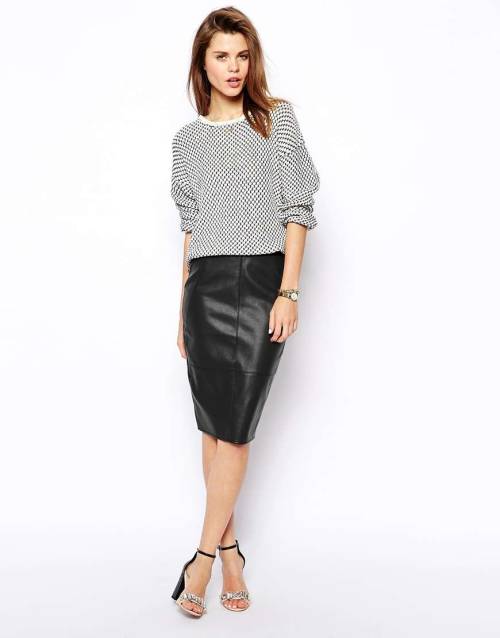 ASOS Pencil Skirt in Leather Look