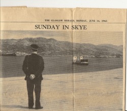 furtho:  Inspector Roddy Macleod watching the first-ever Sunday ferry near the port of Kyleakin, Isle of Skye, 1965 (via Eileen Macleod Hogg) 