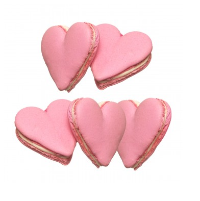 Heart-shaped rose macarons from Pierre Herme 