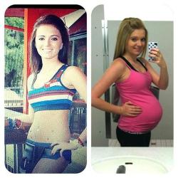 hotariel:  I love Before and After pictures of pregnant girls, but i only wish they also had the man who caused these beautiful changes :) 