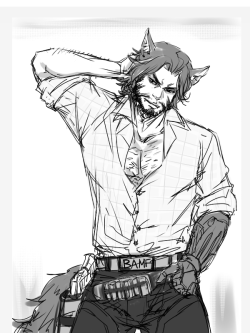 infinite-atmosphere:  Werewolf McCree is another one of my fav Overwatch headcanons yes. 