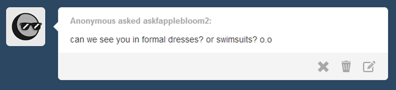 askfapplebloom2:  OMFG THE TUMBLR STILL EXISTS YAY! O AO So yeah, sine I’ve been