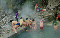 Chinese Women At A Hot Spring.