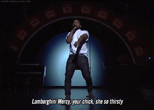 sound-track-2-my-life:  Ye performing a medley of one hit song per album 