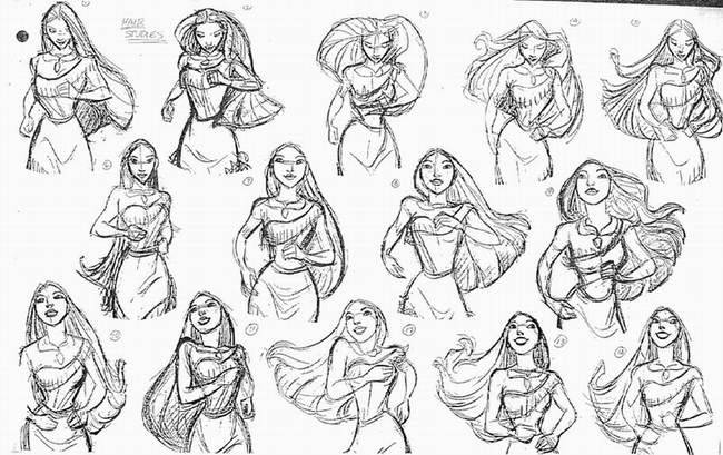 senoritaunicorn:Glen Keane “Pocahontas” studies.