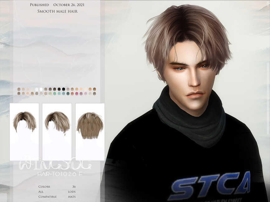 Wings To1026 Smooth Male Hair Created For The Emily Cc Finds
