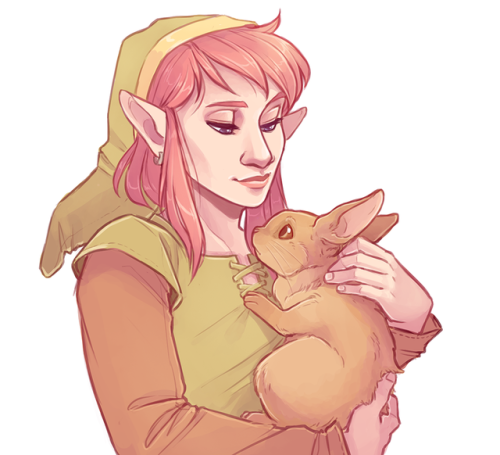 yoccu:sooooo i found out that in the original version of A Link to the Past, Link has pink hair??? a