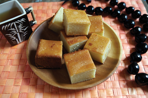luckypeach:  Butter mochi, plain and simple, because it doesn’t need anything else. Photo by C
