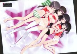 accel world areola hima kurasaki fuuko kuroyukihime kusakabe rin loli naked ribbon pantsu shimapan shinomiya utai thighhighs underboob | #233709 | yande.re