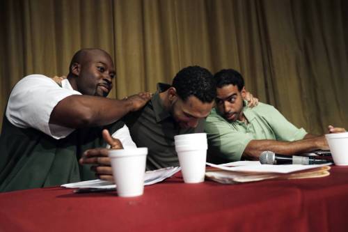 ultrafacts: NAPANOCH, N.Y.—On one side of the stage at a maximum-security prison here sat three men incarcerated for violent crimes. On the other were three undergraduates from Harvard College. After an hour of fast-moving debate, the judges rendered