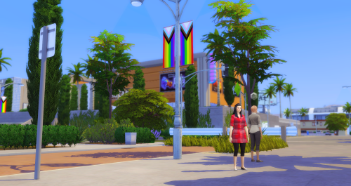 aithsims4:️‍ᏂᏗᎮᎮᎩ ᎮᏒᎥᎴᏋ ᎷᎧᏁᏖᏂ️‍I made some street deco override for my world to celebrate pride mont