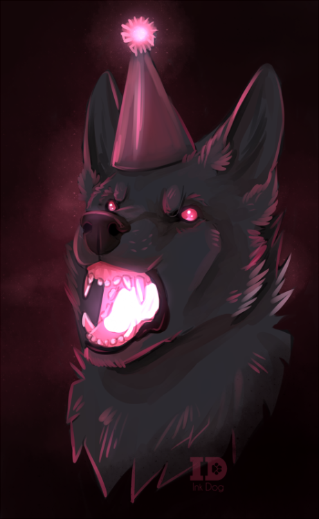 BIRTHDAY. HAPPY.A quick silly thing of a black GSD Vex for his owners b.day!