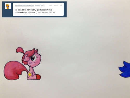 ask-pony-kirby:  Kirby, its your blog, shouldn’t you be contributing a bit more here?  All the Kirbies! owo xD