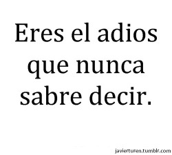 javierturen:  nunca sabre cuales son las palabras para decirle adiós a un amor verdadero.