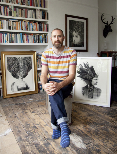 crossconnectmag:  Surrealistic Drawings by Dan HillierDan Hillier born Oxford in 1973  is a professional artist based in Stoke Newington, England. He produces his own pictures as well as making commissioned artworks for various clients including Neil