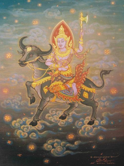 Yamaraja, the God of death, Thai painting