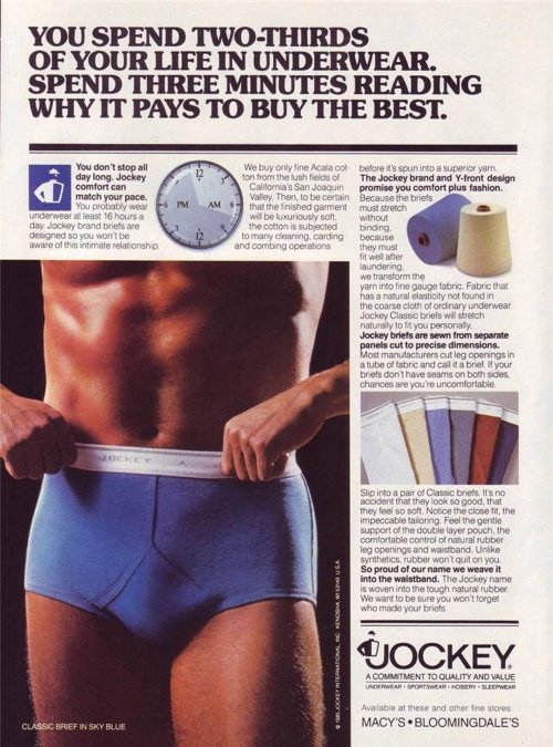 jockey briefs advertisement from the 80s