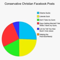 amznfx:  Check your facebook feed.. And check of this graphic is correct.. I checked and is 99% true.. #religion #jesus #conservative #republican #gop #wwjd #fuckobama #obama  Not 100% true. I am a Christian and I vote Republican but I do believe in gay