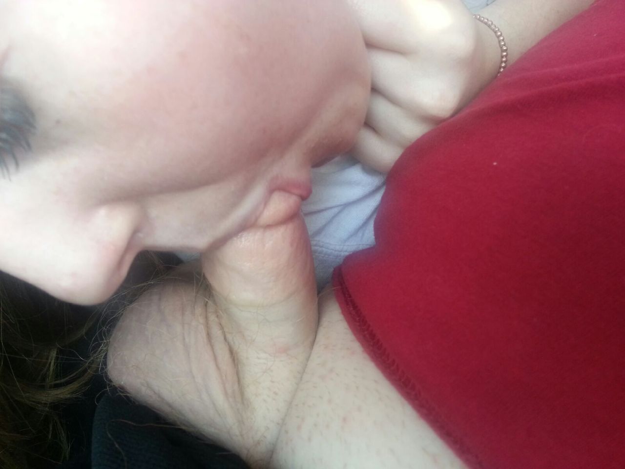sexycoupleandrequests:  some fun in the car with my gf#blowjob #kinky #voyeur #us