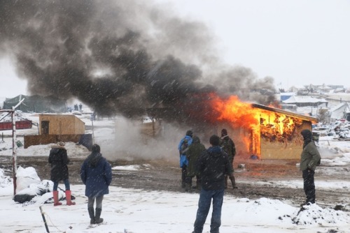 micdotcom:Standing Rock is on fire — this is what camp looks like on its last daySTANDING ROCK, NORT