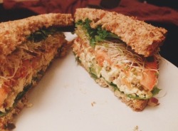 whaterikaate:  Eggless egg salad sandwich!