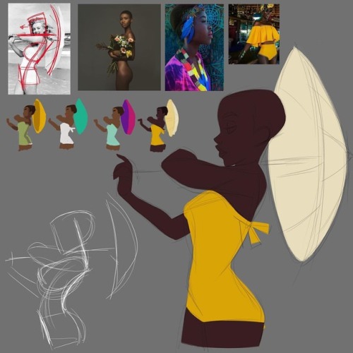 pernilleoe: A bit of the thought process for a #drawing I did some time ago. #girlsinanimation https