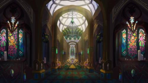 Queen Throne Room environment designBased off a cathedral setup; I really wanted to paint some stain