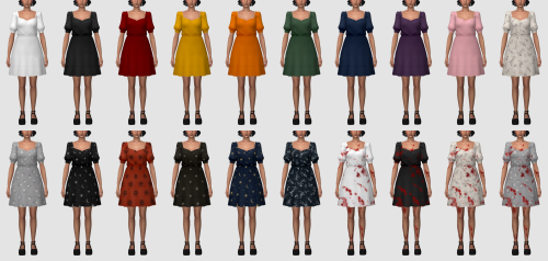 Halloween Set 2021 Zombie Dress - hq compatible- base game compatiple- 10 swatches- fullbody- female