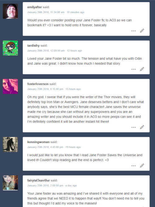 rcmclachlan: I can’t believe the response to Jane Foster Saves The Universe. I’m so glad