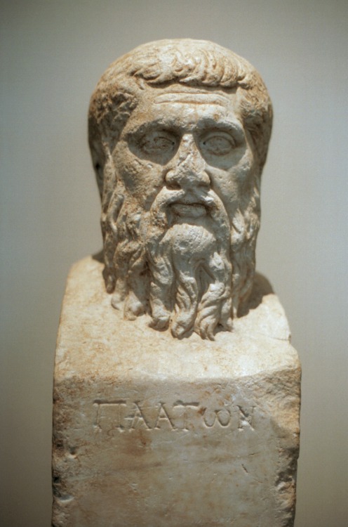 Herm with a portrait of Plato, from the Academy at Athens.  Roman copy of a lost Greek original (ca.