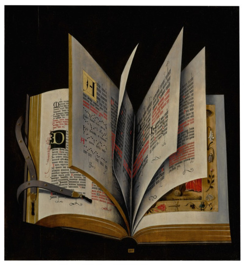 loumargi:Netherlandish school, circa 1615-1625, Still life of an illuminated manuscript,